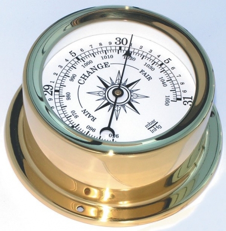 An aneroid barometer. Image imgkid.