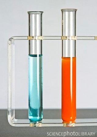 The contents of tube A are the right and Tube B on the left.