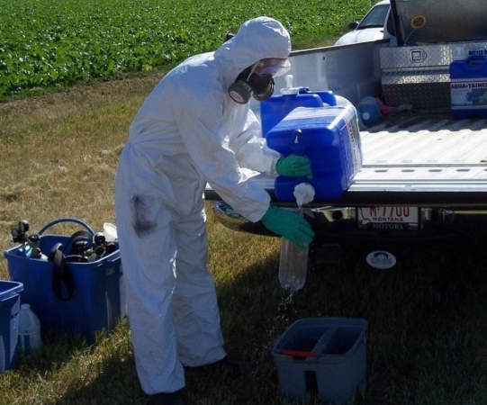 Safe use of chemicals. Image credit montana.edu