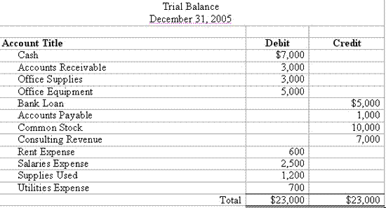 A sample trial balance. Image credit moneyinstructure.com