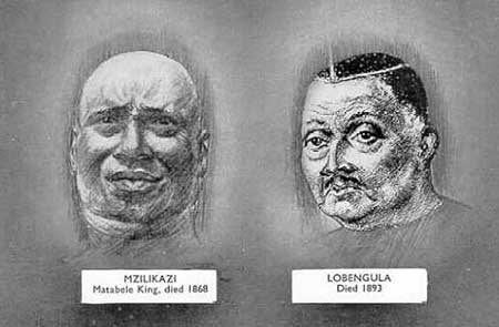 Drawings of Mzilikazi and Lobengula. Image credit africanfederation.net